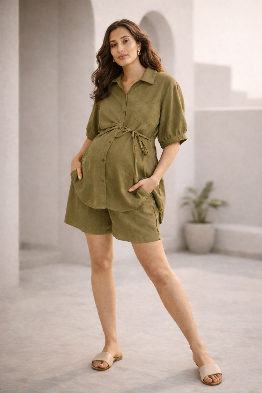 The Soft Landing Co-ord Set Olive