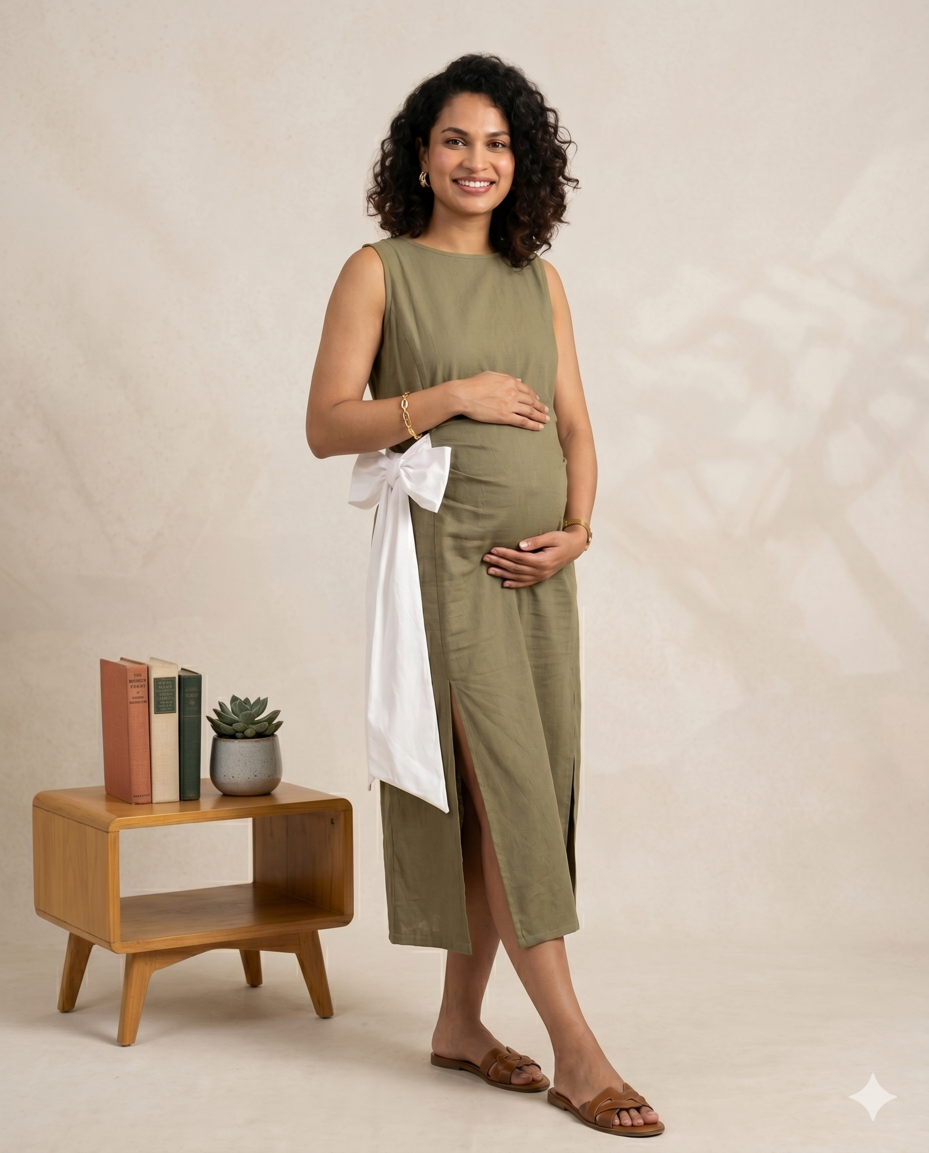 Olive Green Bow Dress