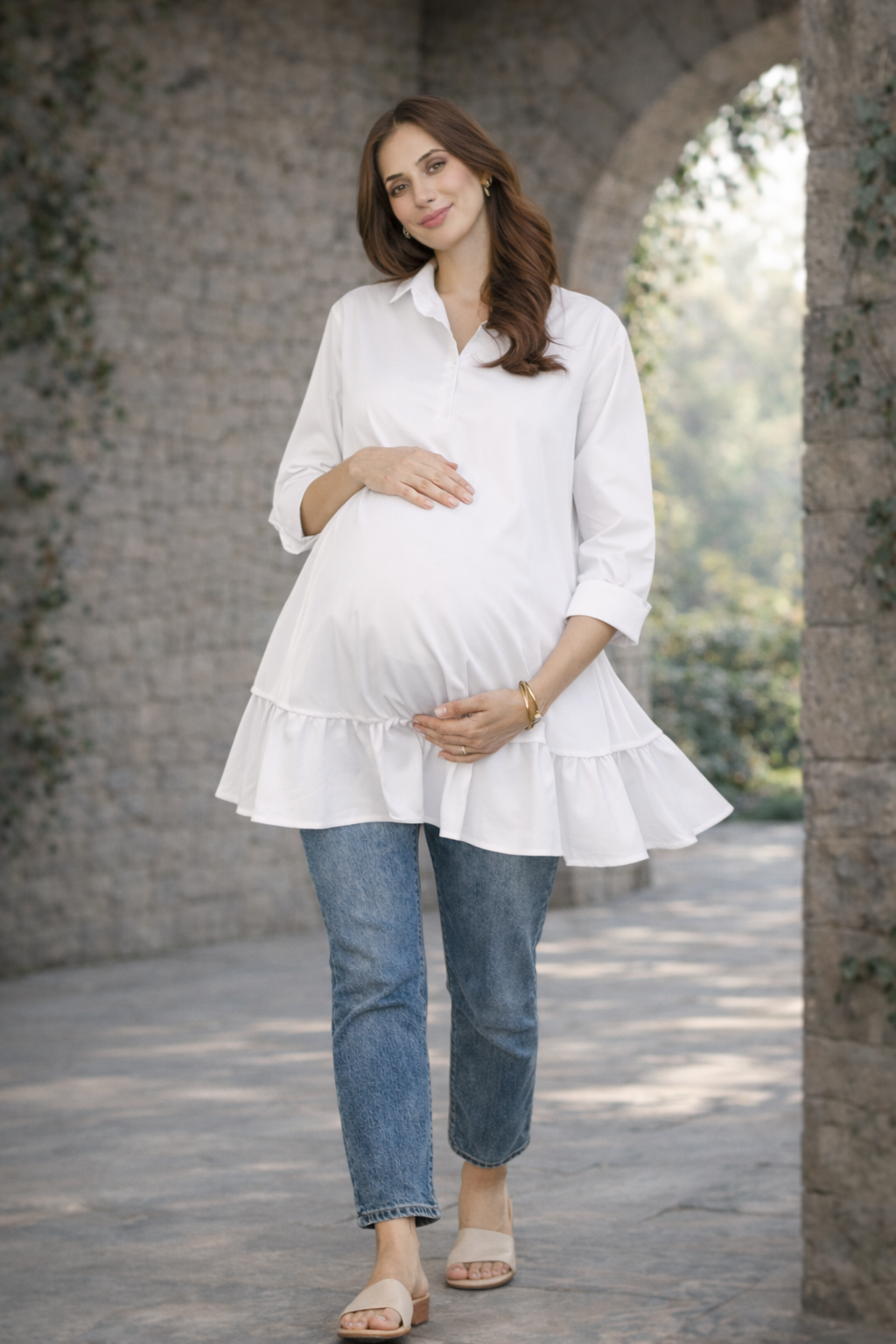 The Layered Bloom Top - White