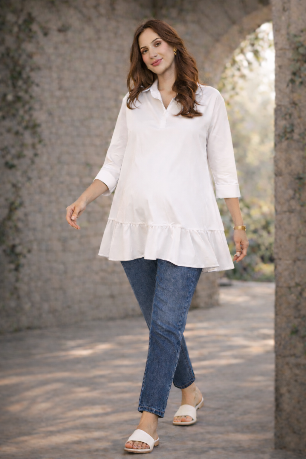 The Layered Bloom Top - White